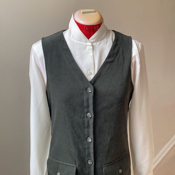 Talbots Olive Green Maxi Dress/Vest - Picture 8 of 12